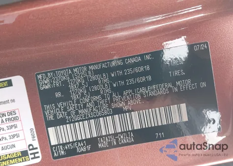 2025 Lexus Nx 350 Premium z USA, uszkodzony, nr VIN 2T2GGCEZXSC065803